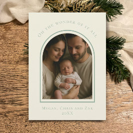 John 3:16 Modern Sage Elegant Arch Christmas Photo Feiertagskarte