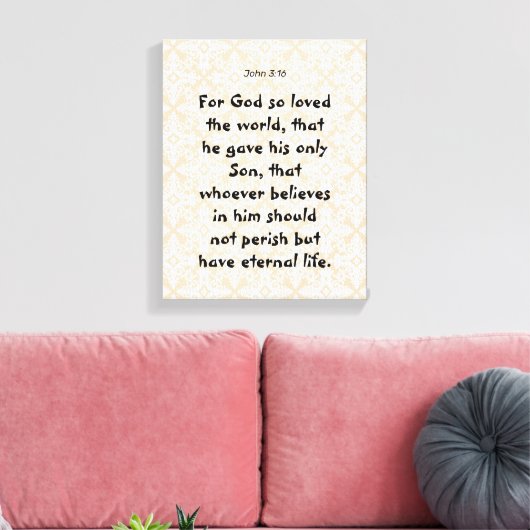 John 3: 16 | Motivierend Biokotierungen Verse Leinwanddruck (Insitu (Wohnzimmer))