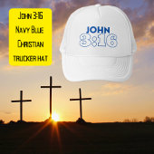 John 3:16 Navy Blue Christlich Hat Truckerkappe