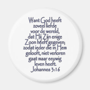 John 3:16 Niederländisch Magnet