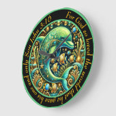 John 3:16 Ocean Harmony Dolphin Große Wanduhr (Winkel)