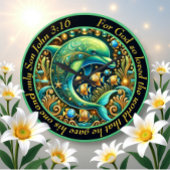 John 3:16 Ocean Harmony Dolphin Große Wanduhr