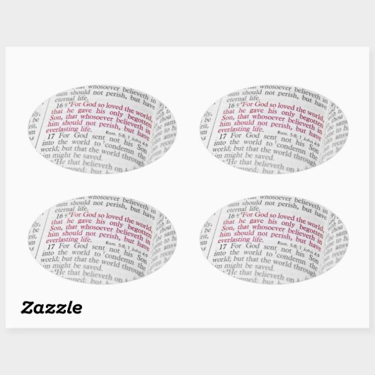 John 3:16 ovaler aufkleber (Blatt)