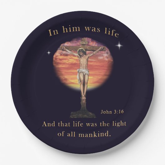 John 3:16 pappteller (Vorderseite)