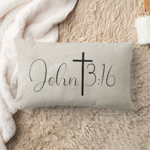 John 3:16 Pearl Background Inspiration Pillow Lendenkissen