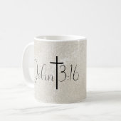 John 3:16 Pearl Background Kaffeetasse (Vorderseite Links)