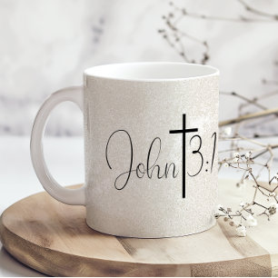John 3:16 Perlen Hintergrund Kaffeetasse