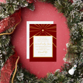 John 3:16 Personalisiert Faith Christmas Red Gold Folien Feiertagskarte