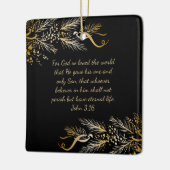 John 3:16 Personalisierte Schrift Weihnachtsgesche Keramikornament (Links)