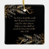 John 3:16 Personalisierte Schrift Weihnachtsgesche Keramikornament (Vorderseite)