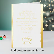 John 3:16 Personalized Elegant Christmas Gold