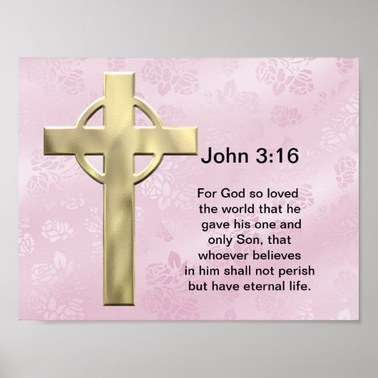 John 3:16 (pink) poster (Vorne)