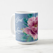 John 3 16 Pink Watercolor Floral Christlich Kaffeetasse (Vorderseite Links)