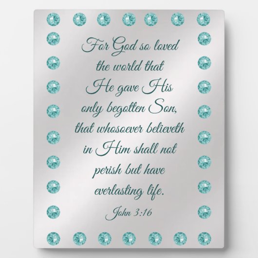 John 3:16 Plaque Fotoplatte (Vorderseite)