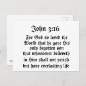 John 3:16 postkarte (Vorne/Hinten)