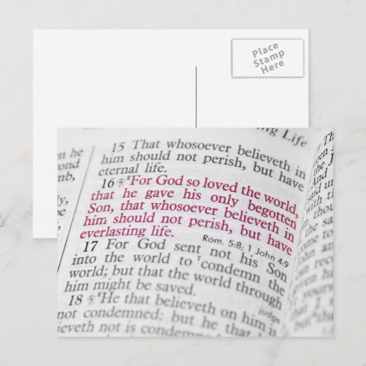 John 3:16 postkarte (Vorne/Hinten)