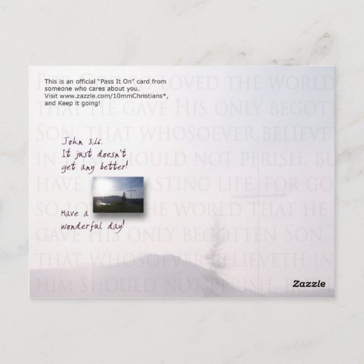 John 3:16 postkarte (Rückseite)