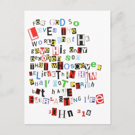 John 3:16 postkarte (Vorderseite)
