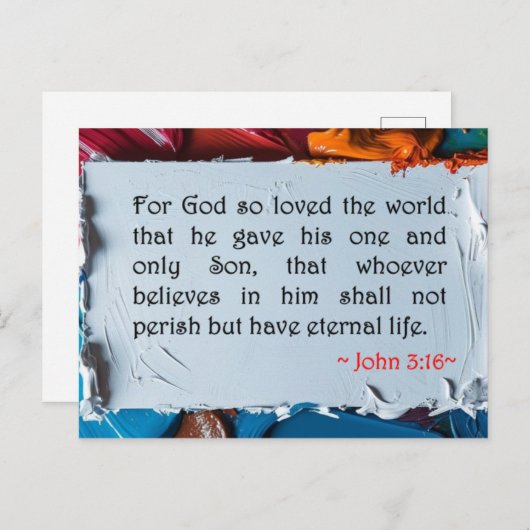John 3:16 postkarte (Vorne/Hinten)
