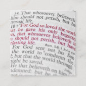 John 3:16 quadratische visitenkarte (Vorderseite)