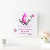 John 3:16 quadratische wanduhr (Zuhause)