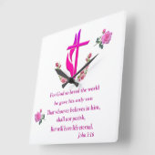 John 3:16 quadratische wanduhr (Winkel)