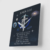 John 3:16 quadratische wanduhr (Winkel)