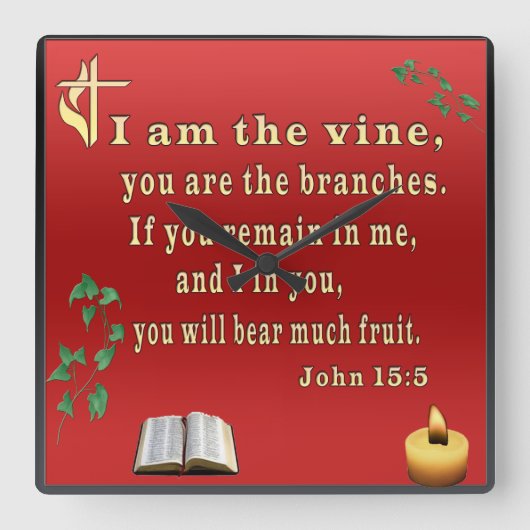 John 3:16 quadratische wanduhr (Vorderseite)