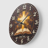 John 3:16 Radiant Scripture Große Wanduhr (Winkel)