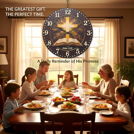 John 3:16 Radiant Scripture Große Wanduhr