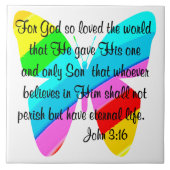 JOHN 3:16 RAINBOW BUTTERFLY FLIESE (Vorderseite)