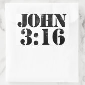 John 3:16 rechteckiger aufkleber (Tasche)