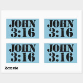 John 3:16 rechteckiger aufkleber (Blatt)