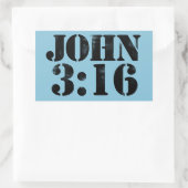 John 3:16 rechteckiger aufkleber (Tasche)