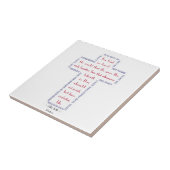 John 3:16 Rotes, Weißes und Blaues Kreuz Fliese (Seite)