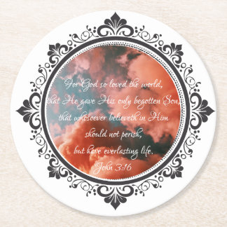 John 3:16 Round Paper Untersetzer