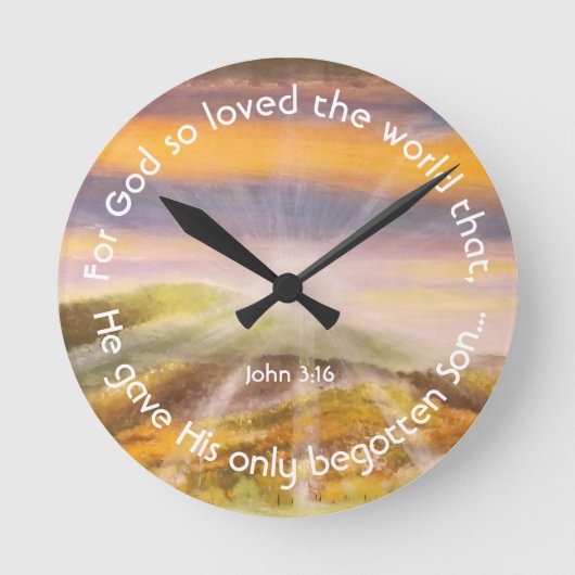 John 3:16 runde wanduhr (Vorderseite)