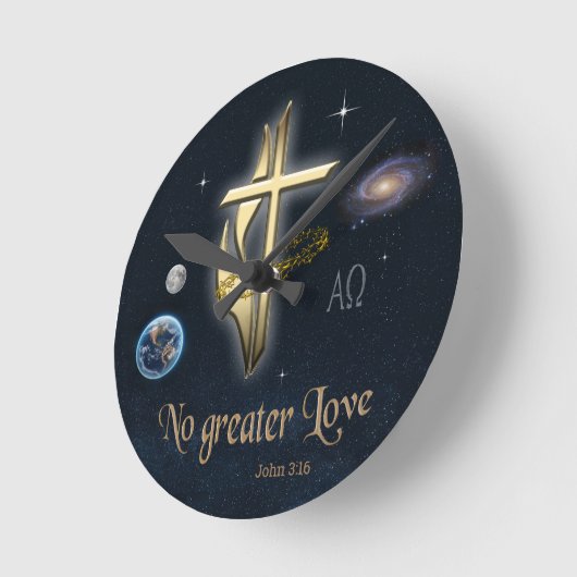 John 3:16 runde wanduhr (Winkel)