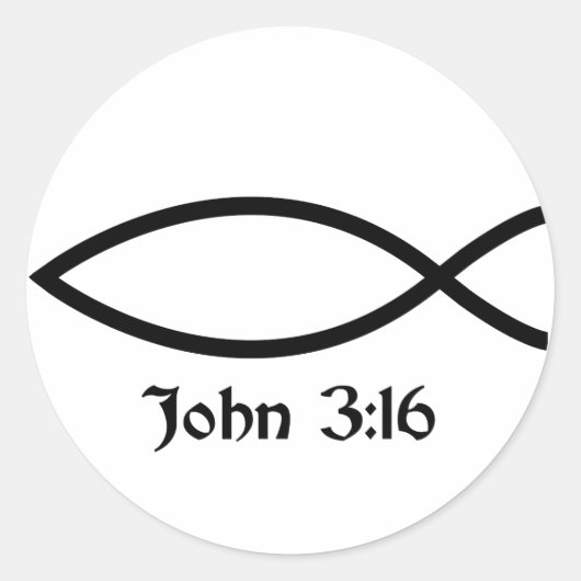 John-3:16 Runder Aufkleber (Vorderseite)