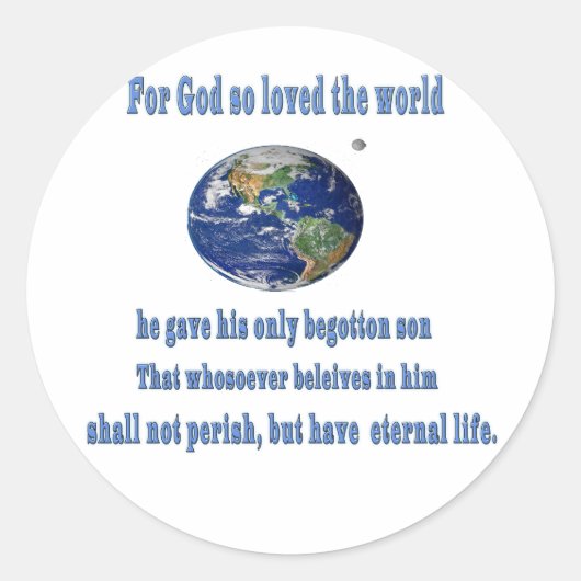 John 3:16 runder aufkleber (Vorderseite)