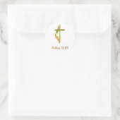John 3:16 runder aufkleber (Tasche)