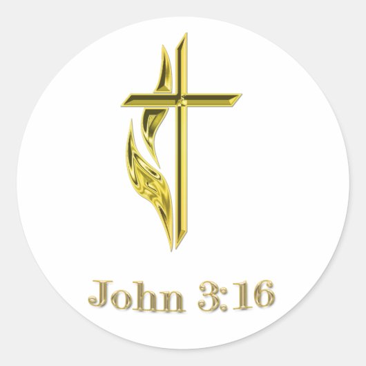 John 3:16 runder aufkleber (Vorderseite)