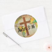 John 3:16 runder aufkleber (Umschlag)