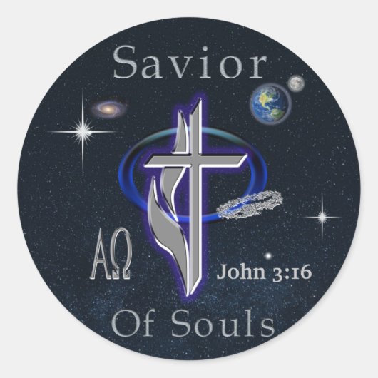 John 3:16 runder aufkleber (Vorderseite)