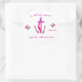 John 3:16 runder aufkleber (Tasche)