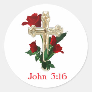 John 3:16 runder aufkleber