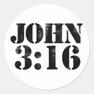 John 3:16 runder aufkleber
