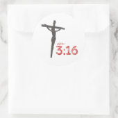 John 3:16 Schrift und Kruzifix Runder Aufkleber (Tasche)