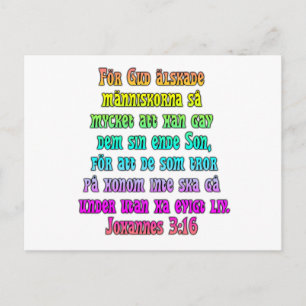 John 3:16 Schwedisch Postkarte