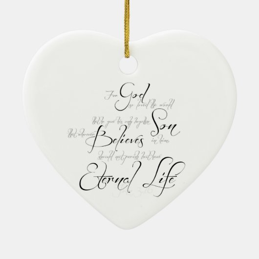 John 3:16-Script-Keramik Keramik Ornament (Hinten)